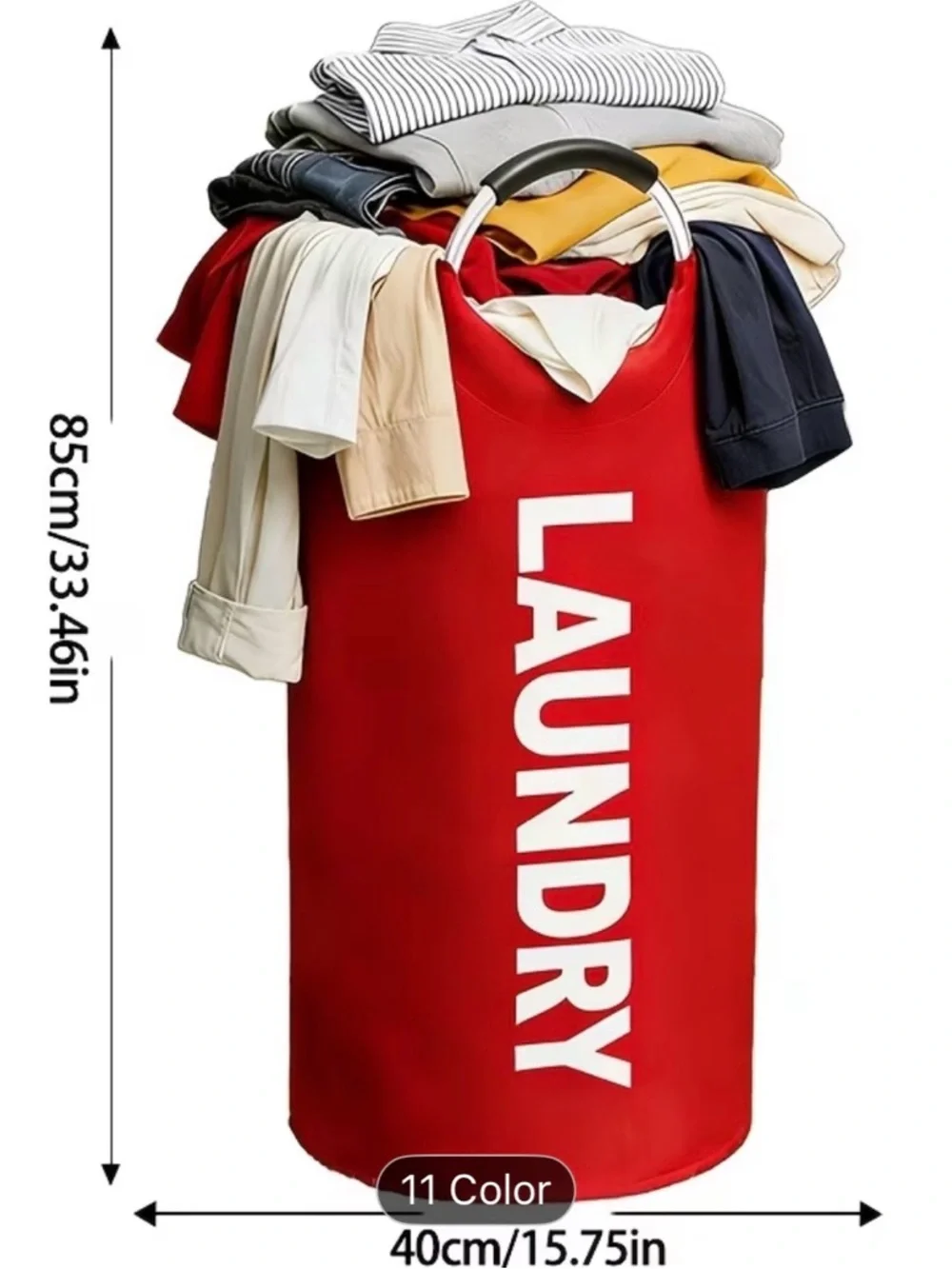 Red Laundry Hamper with Handle - Stylish Home Storage